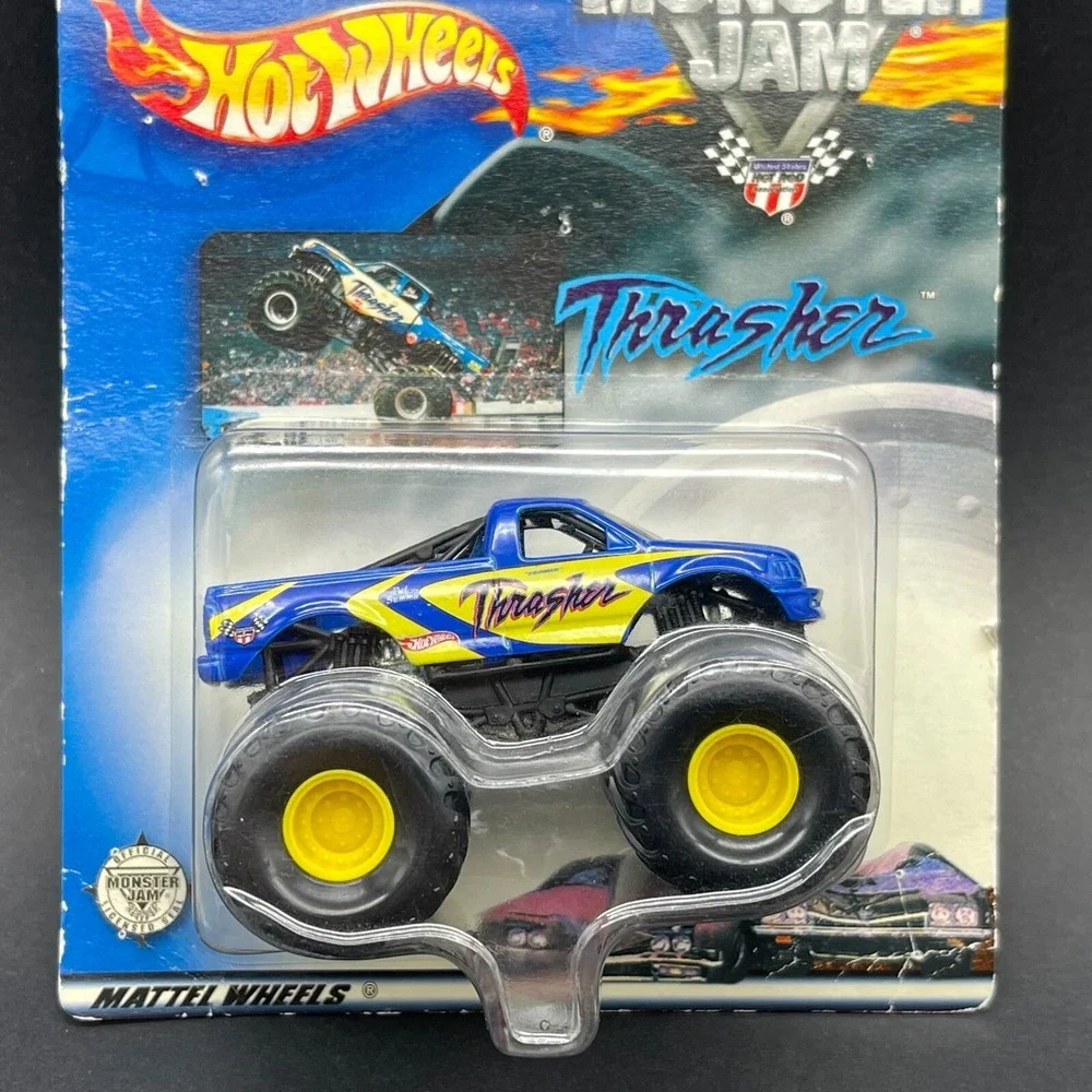 Hot Wheels Monster Jam Monster Truck Thrasher Pickup 4x4 Blue Diecast 1/64 Scale